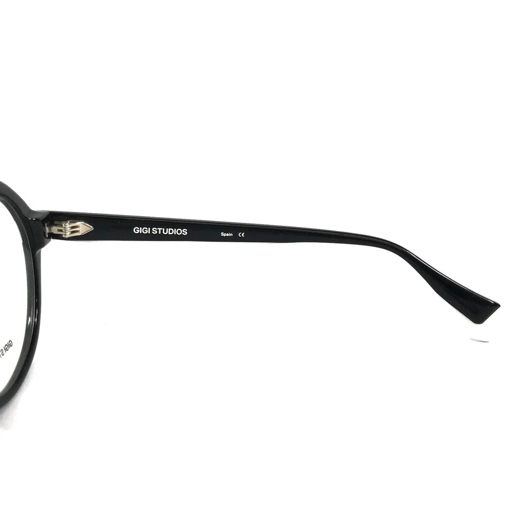 Gigi Studios Eyeglasses Frames ANALOG 6879/0 Black White Striped Round 52-18-140